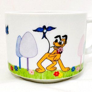 Vintage Disney Japan Pluto w/Bird Mug - Disney Collectible